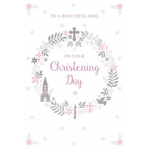 Card - Christening Day Girl