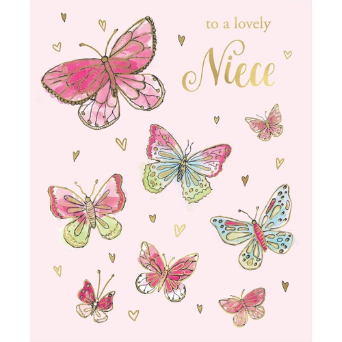 Card - Birthday Niece Butterflies
