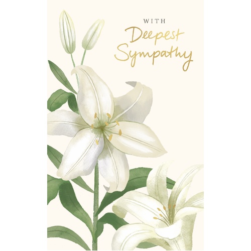 Card - With Deepest Sympathy Lily Flowers