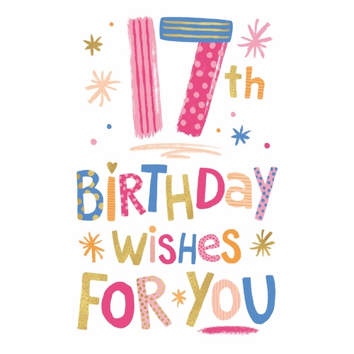 Card - 17th Birthday Stars