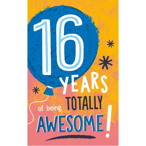 Card - Happy 16th Birthday Boy Balloon