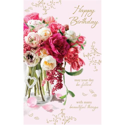 Card - Happy Birthday Flowers