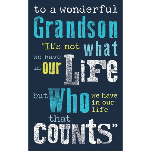 Card - Birthday Wonderful Grandson