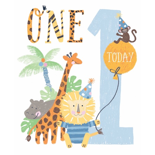 Card - 1 Today Birthday Safari