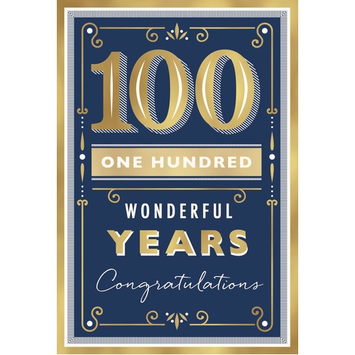 Card - Birthday 100 Wonderful Years