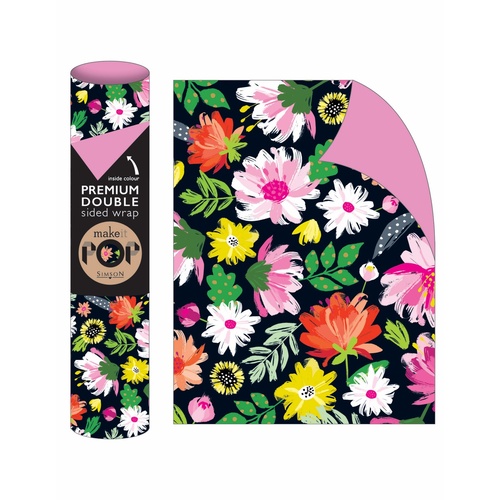 Roll Wrap - Freda on Black (2m)