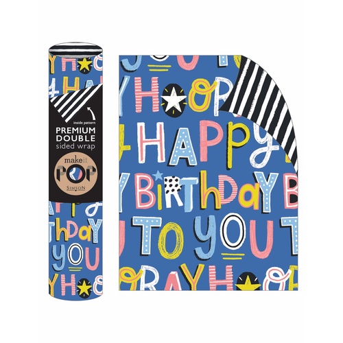 Roll Wrap - Hooray on Blue (2m)