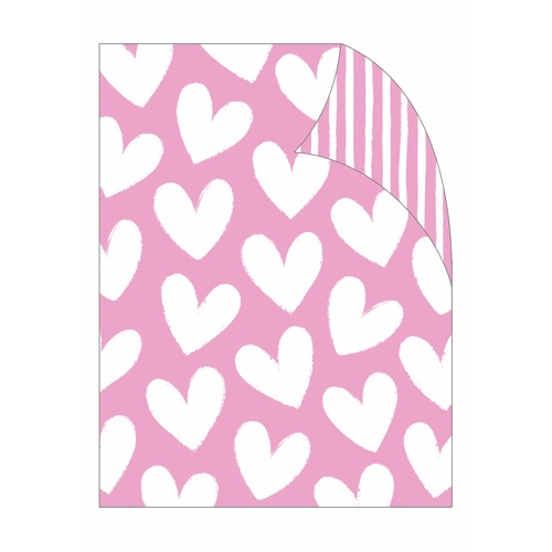 Gift Wrap - Hearts on Pink