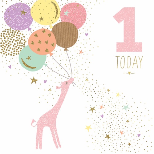 Card - 1 Today Birthday Giraffe