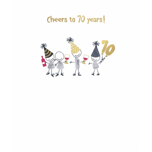 Card - Cheers to 70 Years Smudge