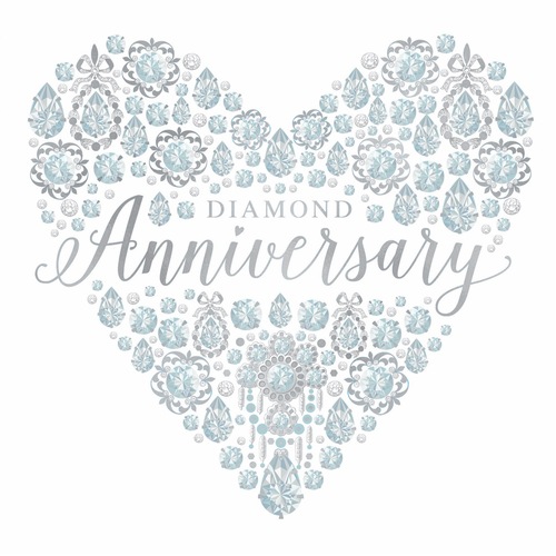 Card - Diamond Anniversary Jewel Heart