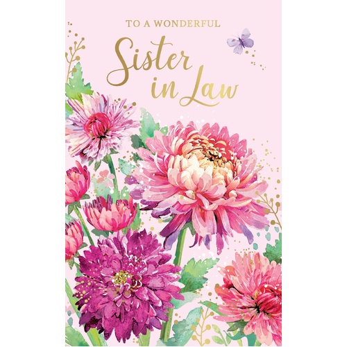 Card - Happy Birthday Sister in Law Flowers
