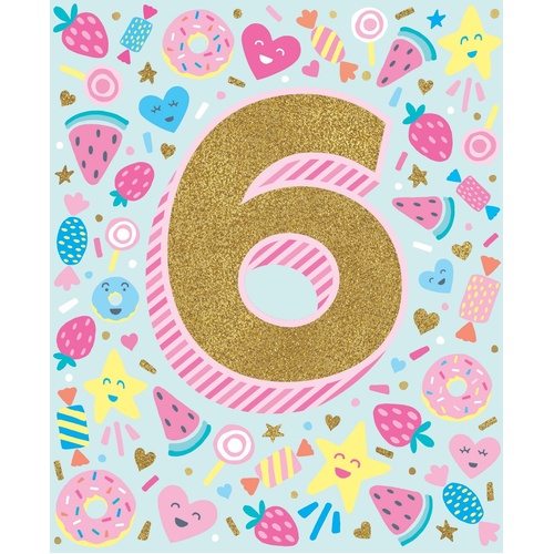 Card - 6 Birthday Lollies