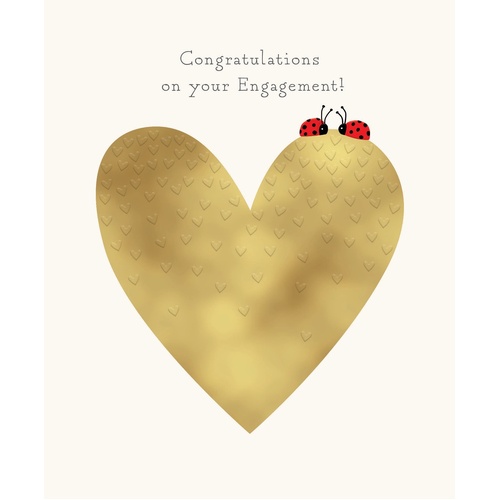 Card - Engagement Ladybugs Heart