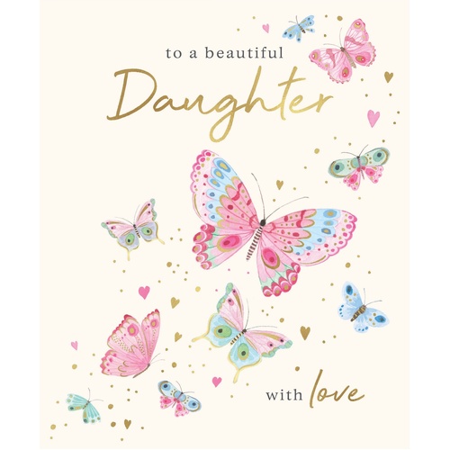 Card - Birthday Beautiful Daughter Butterflies