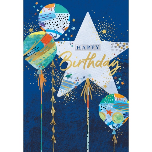 Card - Happy Birthday Male Balloons