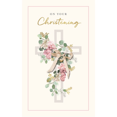 Card - On You Christening Cross