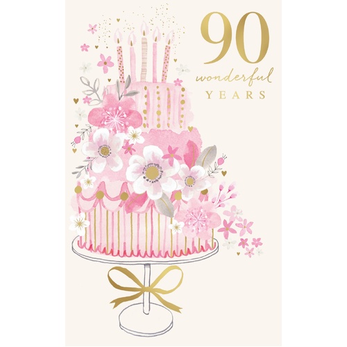 Card - Happy 90th Birthday Cake