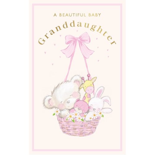 Card - Beautiful Baby Granddaughter Basket