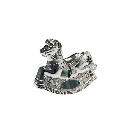 Money Bank Silver Finish Rocking Horse