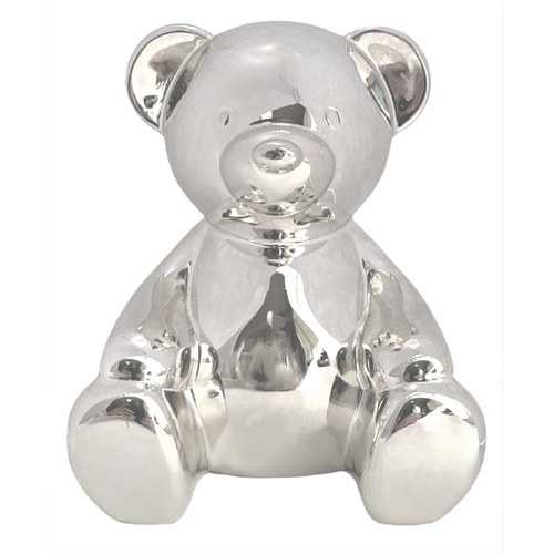 Money Bank Silver Finish Bear