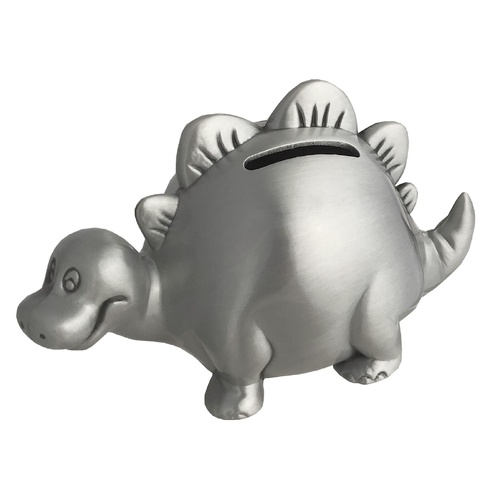 Money Bank Pewter Finish Dinosaur