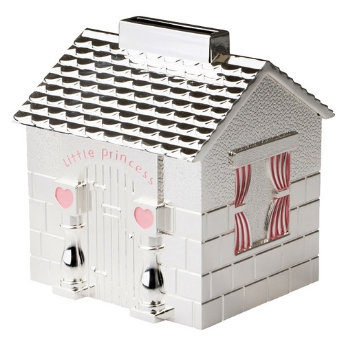 Money Bank Silver Finish Pincess House