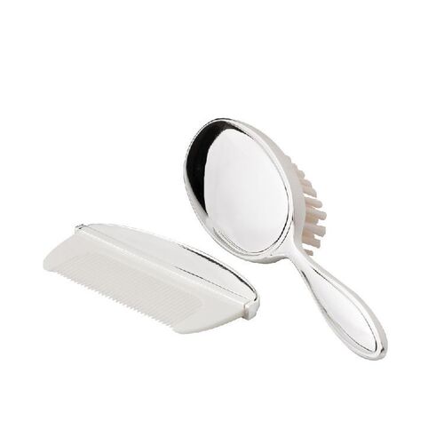 Silver Plated Brush and Comb