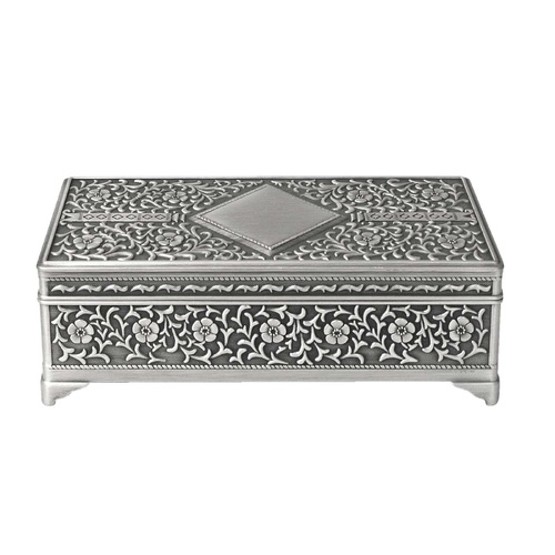 Diamante Jewellery Pewter Box