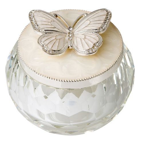 Epoxy & Glass Trinket Box w/ Butterfly