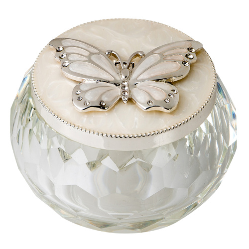 Epoxy & Glass Trinket Box w/ Butterfly