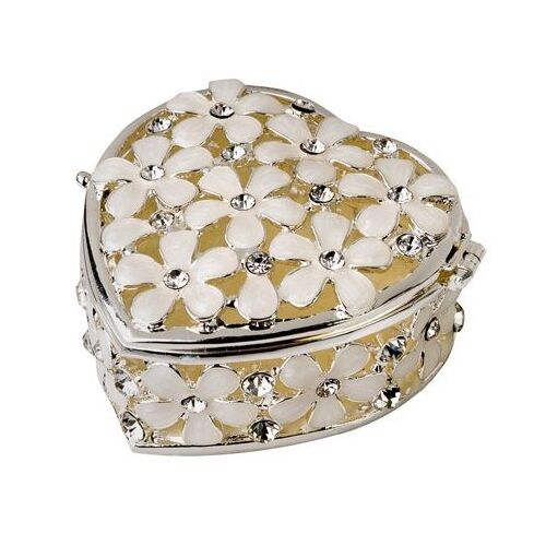 Love Heart Trinket Box w/ Flowers