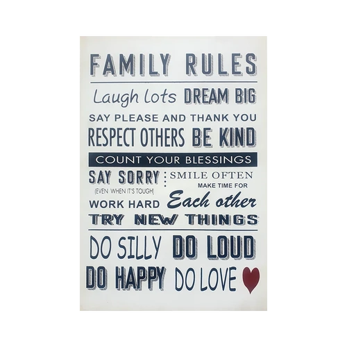 Plaque : Family Rules