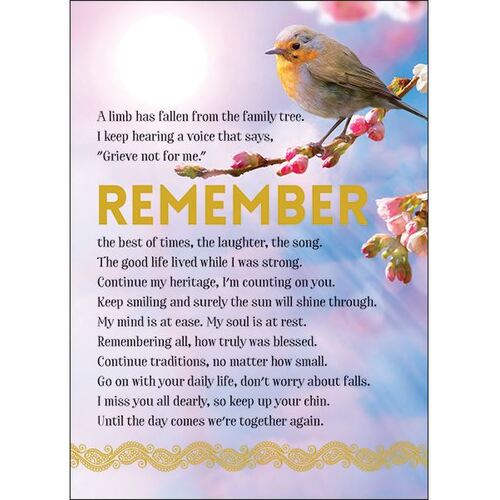 Card - Remember A limb has fallen