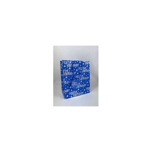 Gift Bag Medium - Blue Foil Happy Birthday