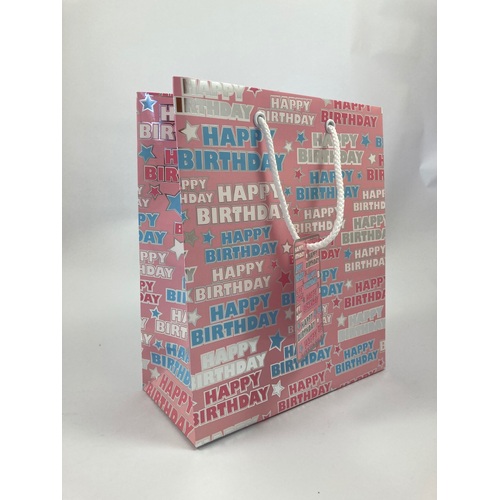 Gift Bag - Small Pink Happy Birthday