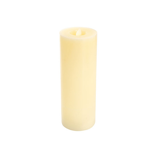 Wax LED True flame Flickering Pillar Candle Ivory (7.5X20cmH) Batteries NOT Included