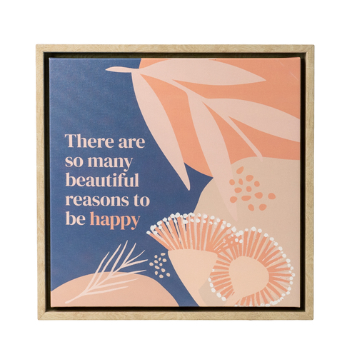 Fleur Happy Framed Canvas