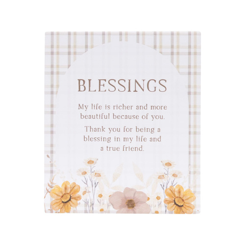 Rustic Meadow Blessings Verse Plaque