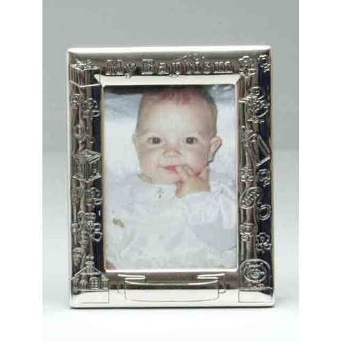 Baptism Photo Frame Silver Embossed Gatto Christian Shop