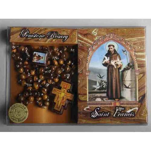 Rosary Tiger Eye - St Francis