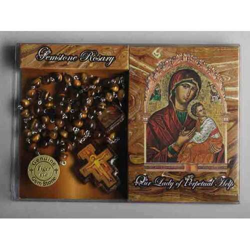 Rosary Tiger Eye - Our Lady of Perpetual Help