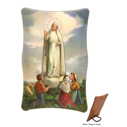 Plastic Plaque- Our Lady of Fatima (110x70mm)