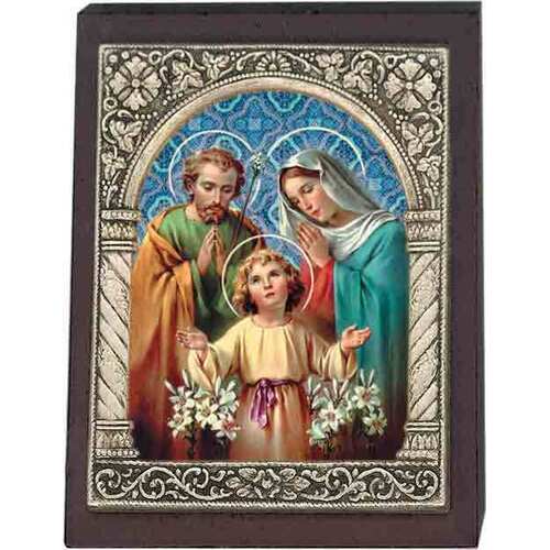 Wood Plaque - Holy Family (65x50mm)