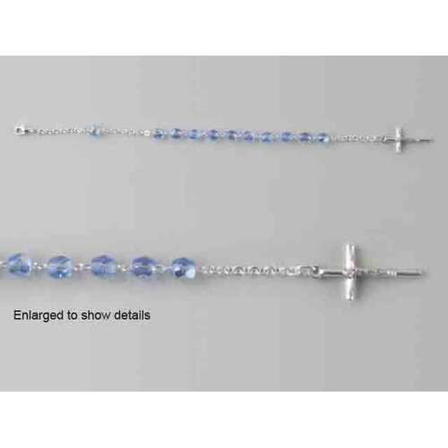 Rosary Bracelet Blue Glass - 5mm Beads