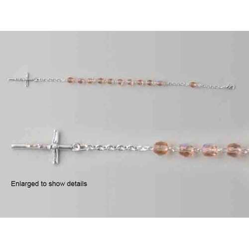 Rosary Bracelet Pink Glass - 5mm Beads