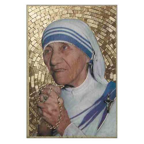 Wood Plaque Gold - Mother Teresa (105x155mm)