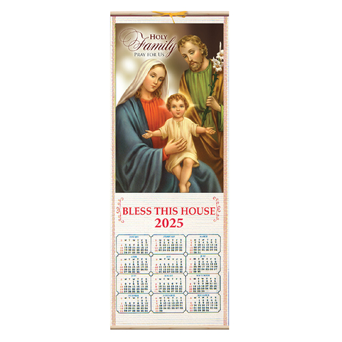 2024 Wood Scroll Calendar Holy Family Gatto Christian Shop