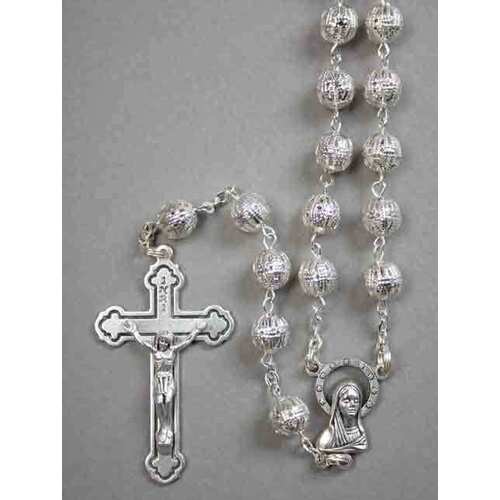 Rosary Silver Filigree - 8mm Beads