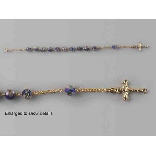 Rosary Bracelet Ceramic Blue - 8mm Beads